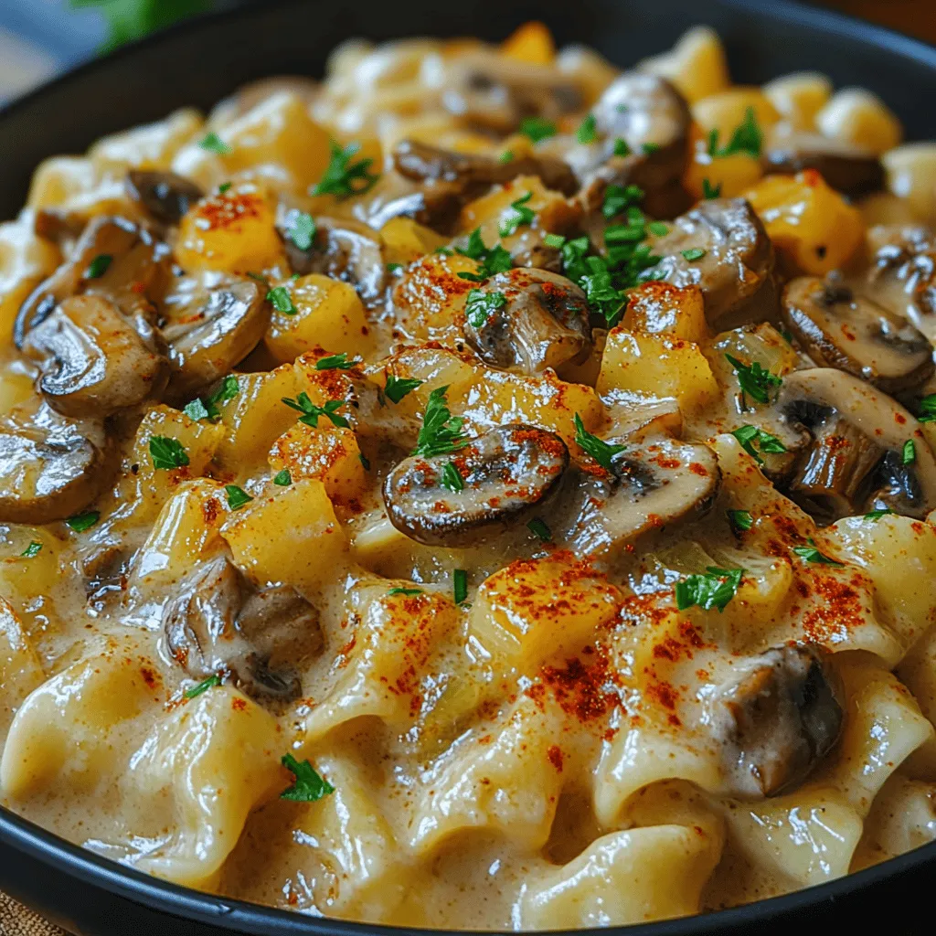 In the realm of culinary delights, comfort food holds a special place in our hearts. Whether it's a chilly evening or a day that simply calls for something warm and satisfying, comfort food has the unique ability to bring warmth and joy to our meals. Among the many dishes that fit this description, mushroom stroganoff stands out as a versatile option that caters to a variety of dietary preferences. This classic recipe has roots in Russian cuisine, traditionally featuring tender strips of beef in a creamy sauce. However, our Heavenly Creamy Mushroom Stroganoff offers a delightful twist, replacing meat with an abundance of fresh mushrooms, resulting in a rich, savory dish that is both satisfying and suitable for vegetarians and vegans alike.