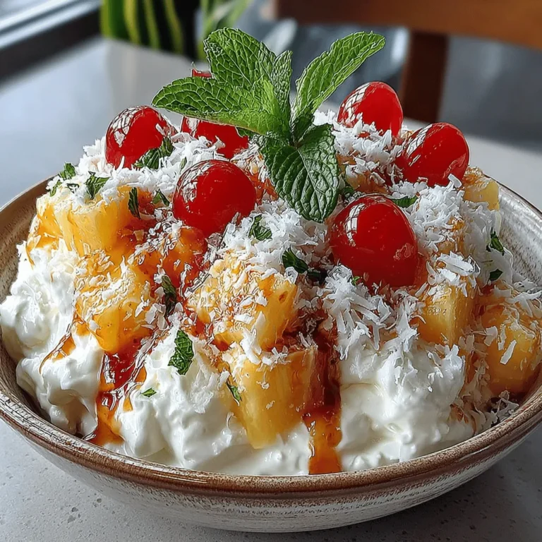 As the summer sun shines brightly, there's nothing quite like a refreshing dish that can elevate your gatherings and bring joy to the table. Enter the Tropical Bliss Creamy Pineapple Salad, a delightful and vibrant recipe that is perfect for summer picnics, barbecues, or simply as a sweet addition to any meal. This salad, bursting with tropical flavors and a creamy texture, appeals to both adults and children, making it a versatile choice for family get-togethers and festive occasions alike.