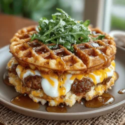 In the ever-evolving world of breakfast foods, the Golden Waffle Breakfast Burger Sliders stand out as a delicious and unique option. This innovative dish marries the comfort of fluffy waffles with the savory goodness of breakfast sausage, melted cheese, and crispy bacon, creating a mouthwatering combination that is sure to delight your taste buds. Whether you're hosting a weekend brunch for friends or putting together a festive gathering, these sliders are not only visually appealing but also incredibly satisfying to eat.