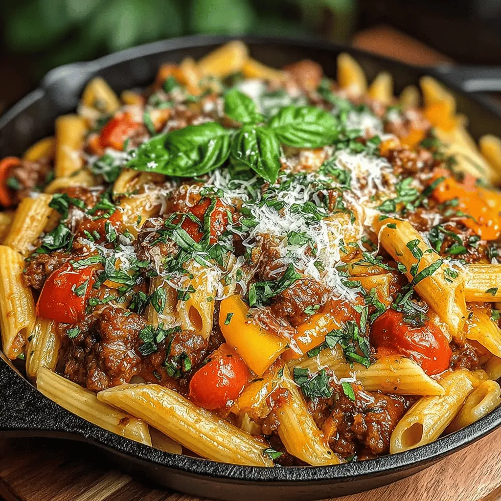 Italian cuisine is renowned for its rich flavors, fresh ingredients, and comforting dishes that evoke a sense of home and tradition. From the rustic pastas of the North to the vibrant seafood dishes of the South, Italian food holds a beloved place in the hearts of many. One dish that perfectly encapsulates the essence of this culinary tradition is the Italian Sausage & Pepper Pasta Skillet. This recipe is not only a celebration of Italian flavors but also a practical solution for busy weeknights, offering a delicious meal that can be prepared in under 30 minutes.