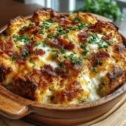 If you're seeking a dish that perfectly marries comfort and indulgence, look no further than the Cheesy Bacon Delight Biscuit Bake. This delightful recipe is ideal for brunch, an easy breakfast, or even a cozy family dinner. Featuring a scrumptious combination of crispy bacon, rich cheese, and fluffy biscuit dough, this bake promises to satisfy even the heartiest of appetites. It’s not just a meal; it’s a culinary experience that brings people together around the table, making it a wonderful choice for any gathering.