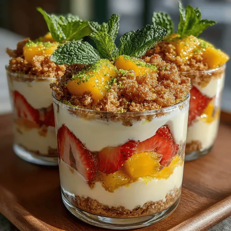 If you're in search of a dessert that tantalizes your taste buds while offering a burst of flavor and texture, look no further than Zesty Tropical Spicy Parfaits. This creative dish is a delightful fusion of creamy Greek yogurt, zesty lime, and a hint of spicy chili, resulting in a dessert that is both refreshing and invigorating. The combination of sweet, spicy, and tangy elements makes these parfaits an exciting treat for any occasion, whether you're hosting a summer gathering or simply indulging in a well-deserved snack.