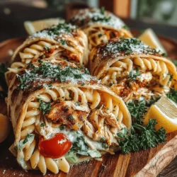 Chilled Chicken Caesar Pasta Wraps