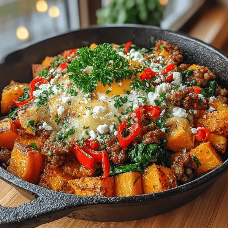 Sweet Potato Delight Skillet is a vibrant, health-conscious dish that combines the natural sweetness of sweet potatoes with the savory richness of ground turkey and a medley of colorful vegetables. This one-pan meal is not only easy to prepare but also packed with essential nutrients, making it a perfect option for anyone looking to eat healthier without sacrificing flavor. The combination of textures and tastes in this dish makes it a standout choice for weeknight dinners or meal prep.