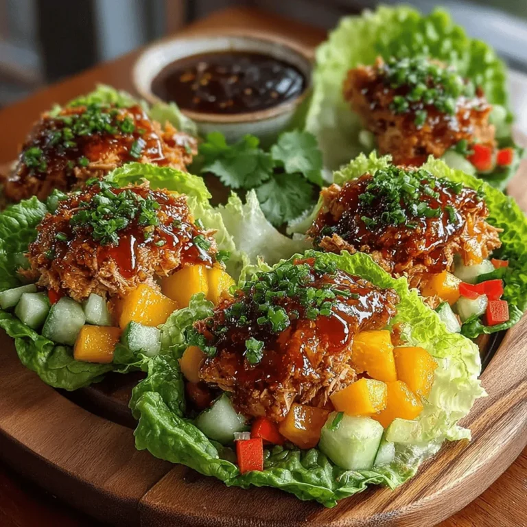 Tuna Lettuce Wraps with Peach Glaze is an innovative dish that marries the savory flavors of tuna with the sweet, fruity notes of a delicious peach glaze. This recipe not only stands out for its unique flavor profile but also offers a refreshing take on traditional wraps. With a combination of healthy ingredients and an easy preparation process, these wraps are perfect for a quick lunch, a light dinner, or a delightful appetizer for gatherings.