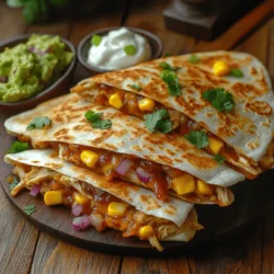 Quesadillas have earned their place as a beloved staple in many households, celebrated for their versatility and ease of preparation. This classic Mexican dish, which traditionally consists of a tortilla filled with cheese and other ingredients, is a canvas for creativity. Among the myriad of ways to enjoy quesadillas, BBQ Chicken Quesadillas stand out as a mouthwatering fusion of flavors, combining the smoky sweetness of barbecue sauce with tender chicken and melty cheese.
