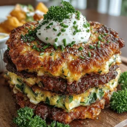 Zucchini fritters are a delightful representation of summer’s bounty, offering a perfect blend of flavors and textures that can elevate any meal. These golden, crispy bites are not only versatile but also incredibly satisfying, making them an ideal choice for an appetizer, side dish, or even a light main course. The star ingredients—fresh zucchini and creamy ricotta cheese—come together to create a dish that is both comforting and refreshing. Whether you’re hosting a dinner party or simply enjoying a casual meal with family, the Zucchini & Ricotta Fritter Stack is sure to impress.