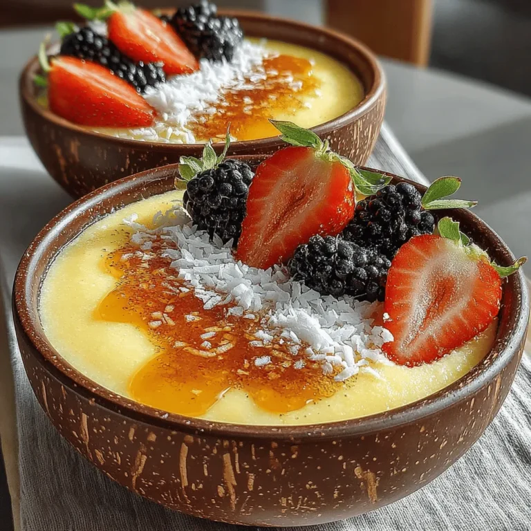Tropical Paradise Pineapple Whip Bowls are a refreshing treat that encapsulates the vibrant essence of summer with every spoonful. Imagine the luscious sweetness of ripe pineapple blended seamlessly with the creamy richness of coconut milk to create a dessert that is not only delightful but also guilt-free. This recipe offers a perfect escape from the heat, making it ideal for warm weather gatherings, beach trips, or simply as a healthy indulgence at home. Whether you're vegan, dairy-free, or just looking for a wholesome treat, this dessert caters to a variety of dietary preferences while satisfying your sweet tooth.