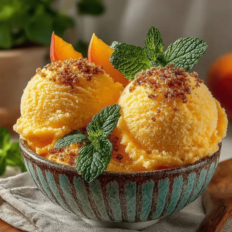 As the sun shines brightly and temperatures rise, nothing quite compares to the joy of a refreshing dessert on a hot summer day. Peach sorbet stands out as an ideal choice, offering a perfect blend of sweetness and acidity that embodies the essence of summer. This delightful frozen treat is not only a feast for the taste buds but also a simple and healthful option for those seeking to cool down. Crafted from ripe, juicy peaches, this homemade sorbet is a celebration of natural flavors and ingredients, making it a guilt-free indulgence that everyone can enjoy.