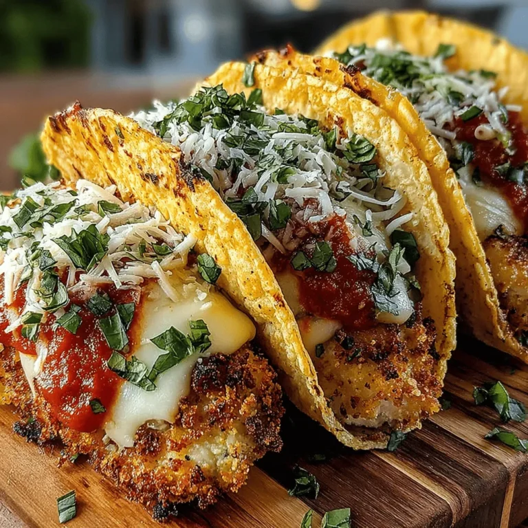 There's something incredibly comforting about the fusion of Italian and Mexican cuisine, and today, I'm excited to share a recipe that beautifully combines the best of both worlds: Crispy Chicken Parmesan Tacos. Imagine succulent chicken cutlets, perfectly crispy on the outside and tender within, generously topped with marinara sauce and melted mozzarella, all nestled within warm corn tortillas. This dish has quickly become a family favorite in my household, and I can't wait for you to try it!