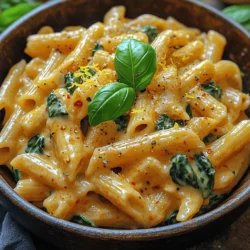 Creamy Garlic Spinach Penne Recipe