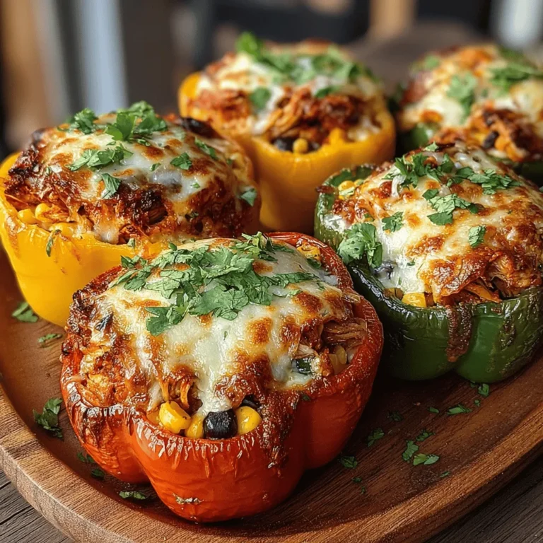 In the world of culinary creations, Smoky BBQ Chicken Stuffed Peppers stand out as a vibrant and hearty dish that tantalizes the taste buds while offering a plethora of customization options. This recipe is not only visually appealing with its array of colorful bell peppers but also serves as a perfect solution for busy weeknight dinners or casual gatherings with friends and family. With their ease of preparation and the ability to cater to diverse dietary preferences, these stuffed peppers have become a favorite in many households.
