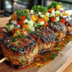 Zesty Turkey Skewers with Refreshing Lemon Salsa
