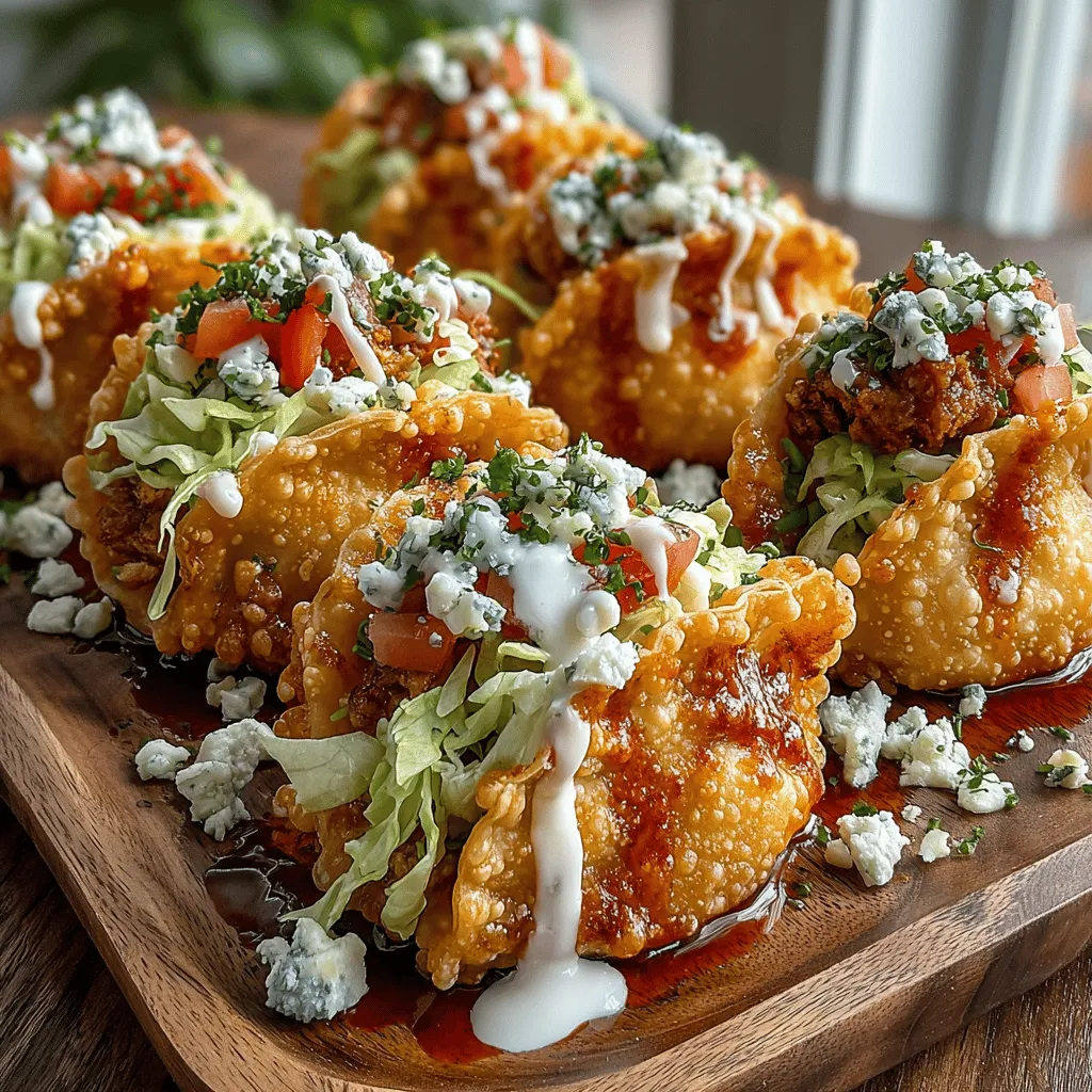 When it comes to culinary creativity, the Spicy Crunchy Mini Chicken Buffalo Wonton Tacos stand out as a perfect example of fusion cooking, merging the beloved flavors of buffalo chicken with the delightful crunch of wonton wrappers. This dish not only tantalizes the taste buds but also brings an exciting twist to traditional taco nights. The combination of spicy, creamy, and crunchy elements makes this recipe an instant favorite for parties, family gatherings, or a fun weeknight dinner.
