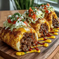 Mini Cheeseburger Tortilla Pockets are a delightful fusion of two beloved comfort foods: the classic cheeseburger and the versatile tortilla. These bite-sized pockets are not only fun to make but also perfect for various occasions, be it a lively party, a cozy family dinner, or a simple snack enjoyed while watching your favorite movie. The beauty of Mini Cheeseburger Tortilla Pockets lies in their ability to capture all the flavors of a traditional cheeseburger while offering the convenience of a hand-held meal that can be enjoyed on the go.