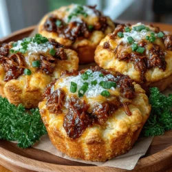 Delightful, convenient, and bursting with flavor, Mini BBQ Chicken Crescent Bites are the perfect addition to your next gathering, game day, or family dinner. These bite-sized treats combine the satisfying crunch of crescent roll dough with a savory BBQ chicken filling, topped with melted cheddar cheese and a hint of green onion. Not only are they incredibly easy to prepare, but they also deliver a burst of taste that will please both kids and adults alike.