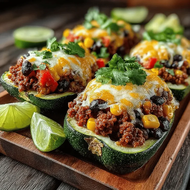 In a world filled with culinary possibilities, the Zesty Zucchini Taco Boats stand out as a bright and healthy alternative to traditional tacos. This innovative dish captures the essence of taco night while reimagining it with fresh, wholesome ingredients. Zucchini, a versatile vegetable, serves as the perfect base for this recipe, appealing to both meat lovers and those seeking plant-based options. Not only are these taco boats delicious, but they are also quick and easy to prepare, making them an ideal choice for a weeknight dinner that satisfies the whole family.