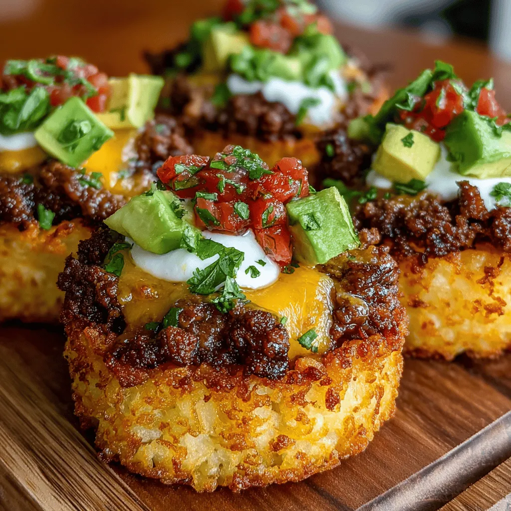 Mini Taco Tater Tot Cups are a delightful fusion of flavors that combine the beloved elements of tacos and the crispy texture of tater tots. This innovative dish brings together the hearty satisfaction of tater tots with the zesty and savory notes of classic taco fillings, creating a snack or meal that is both comforting and exciting. Perfect for gatherings, game days, or a quick family meal, these cups are not only easy to prepare but also customizable to suit various dietary preferences, making them a versatile addition to any recipe collection.