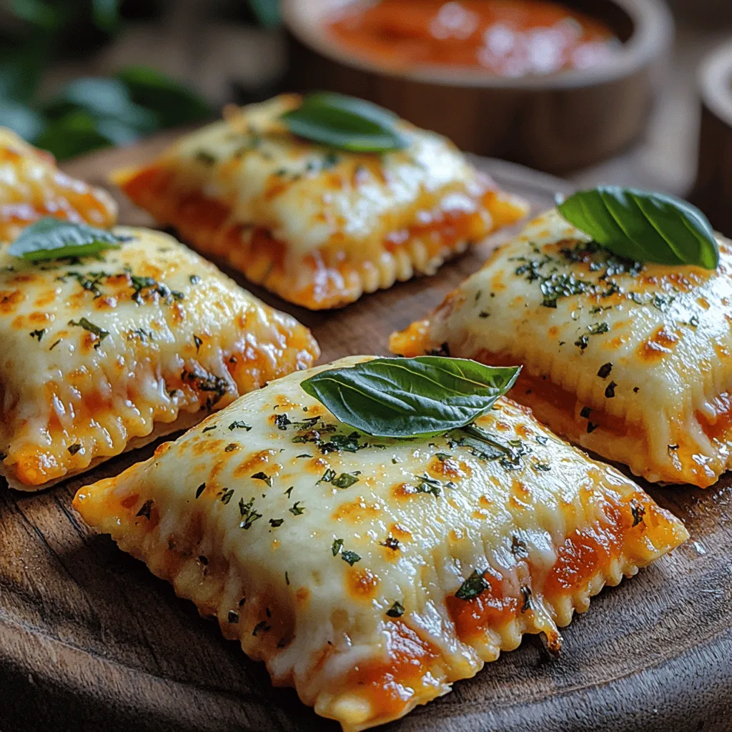 Mini Toasted Ravioli Pizza Bites are a delightful fusion of two beloved snacks: ravioli and pizza. This unique appetizer features crispy, pan-fried ravioli topped with savory marinara sauce and a melty cheese blend, making them an irresistible treat for any occasion. Whether you're hosting a party, gearing up for game night, or simply looking for a fun snack to enjoy with your family, these bite-sized delights are sure to impress. Their playful presentation and mouthwatering flavors make them a favorite among both kids and adults alike.