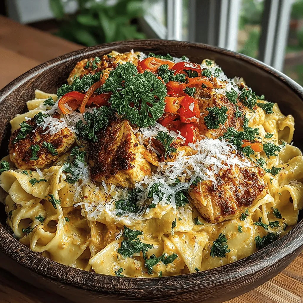 As the leaves turn and the air grows crisp, the culinary world welcomes an array of flavors that embody the essence of fall. The season invites us to indulge in heartwarming dishes that not only satiate our hunger but also wrap us in a comforting embrace. One such dish that perfectly captures this spirit is the Cozy Autumn Delight: Creamy Fall Pasta with Chili Chicken. This recipe is a celebration of autumn, combining the rich, velvety texture of a creamy sauce with the subtle sweetness of pumpkin puree and the gentle heat of chili powder. It's a dish that warms the soul and makes for an ideal centerpiece on a chilly evening.