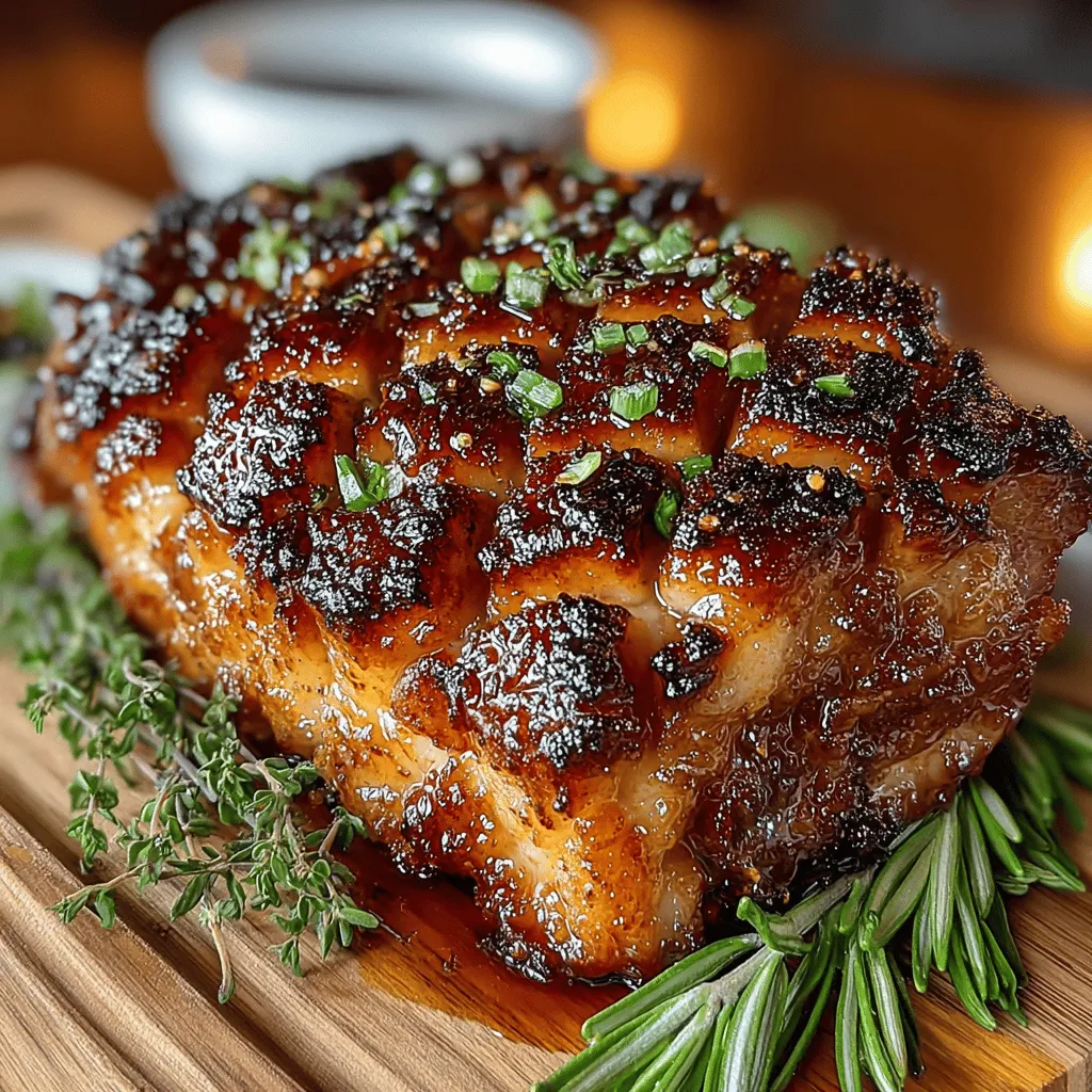 Apple Cider Glazed Ham is more than just a dish; it’s a centerpiece that embodies warmth and comfort during holiday gatherings and special occasions. The sweet and tangy notes of apple cider, combined with a medley of spices, create an inviting aroma that fills your home, making it a favorite for family dinners and festive celebrations alike. This recipe showcases how simple ingredients can transform a humble ham into a sumptuous feast, perfect for impressing guests or treating your loved ones.