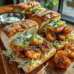 The Shrimp Po’ Boy sandwich is a beloved staple of Southern cuisine, particularly in Louisiana, where it originated. Known for its crispy fried shrimp nestled within a crusty yet soft hoagie roll, this sandwich is a celebration of flavors and textures that transport you straight to the heart of New Orleans. The Po’ Boy is not just a meal; it’s a culinary experience steeped in history and tradition, cherished by locals and visitors alike.