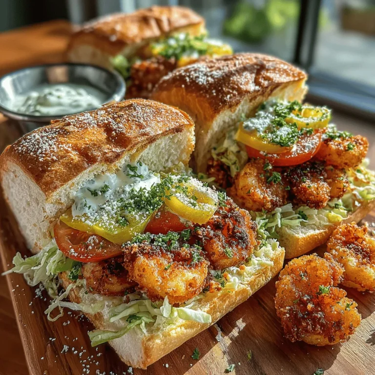 The Shrimp Po’ Boy sandwich is a beloved staple of Southern cuisine, particularly in Louisiana, where it originated. Known for its crispy fried shrimp nestled within a crusty yet soft hoagie roll, this sandwich is a celebration of flavors and textures that transport you straight to the heart of New Orleans. The Po’ Boy is not just a meal; it’s a culinary experience steeped in history and tradition, cherished by locals and visitors alike.
