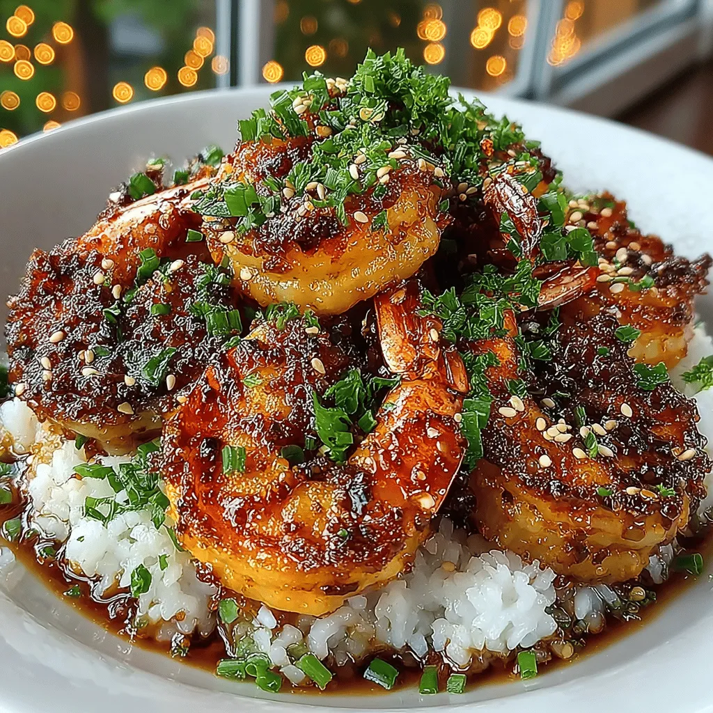 <strong>Introduction</strong>” /></p>
</p>
<h2>Suggested Marinating Time and Tips for Maximum Flavor Absorption</h2>
</p>
<p>To achieve the ultimate flavor infusion in your Honey Garlic Shrimp, marination is key. Ideally, allow the shrimp to marinate for <strong>at least 30 minutes</strong>. However, if time permits, letting them soak in the honey garlic sauce for <strong>1 to 2 hours</strong> in the refrigerator will deepen the flavors significantly. For optimal results, consider these marinating tips:</p>
</p>
<p>– <strong>Use Fresh Ingredients</strong>: Fresh garlic and high-quality honey enhance the taste of the marinade.</p>
<p>– <strong>Cover the Shrimp</strong>: Ensure that the shrimp are completely submerged in the marinade to allow for even absorption.</p>
<p>– <strong>Keep It Cool</strong>: Always marinate your shrimp in the refrigerator to prevent any bacterial growth.</p>
</p>
<h2>Preparing the Rice</h2>
</p>
<p>A perfect accompaniment to your Honey Garlic Shrimp is a bed of fluffy rice. Whether you opt for jasmine or basmati rice, both varieties bring unique flavors and textures to the dish.</p>
</p>
<h3>Choosing Between Jasmine and Basmati Rice: Flavor and Texture Comparisons</h3>
</p>
<p>– <strong>Jasmine Rice</strong>: Known for its slightly sweet aroma and soft, sticky texture, jasmine rice complements the sweetness of the honey garlic sauce beautifully.</p>
<p>– <strong>Basmati Rice</strong>: With its nutty flavor and fluffy grains, basmati rice offers a contrast to the rich sauce, making it an excellent alternative.</p>
</p>
<h3>Cooking Methods: Stovetop vs. Rice Cooker</h3>
</p>
<p>Whether you choose to cook your rice on the stovetop or use a rice cooker, both methods yield delicious results.</p>
</p>
<p>– <strong>Stovetop Method</strong>:</p>
<p>– Rinse 1 cup of rice under cold water until the water runs clear to remove excess starch.</p>
<p>– Combine the rinsed rice with 1.5 cups of water in a pot.</p>
<p>– Bring to a boil, then lower the heat to simmer, cover, and cook for <strong>15-20 minutes</strong>.</p>
<p>– Once cooked, let it sit covered for an additional 5 minutes before fluffing with a fork.</p>
</p>
<p>– <strong>Rice Cooker Method</strong>:</p>
<p>– Rinse 1 cup of rice and add it to the rice cooker with 1.5 cups of water.</p>
<p>– Close the lid and select the white rice setting. The rice cooker will automatically adjust cooking time, typically around <strong>10-15 minutes</strong>.</p>
<p>– Once done, let it rest for a few minutes before fluffing.</p>
</p>
<h2>Cooking the Shrimp</h2>
</p>
<p>Cooking shrimp is a delicate process that requires attention to temperature and technique to ensure they are perfectly tender.</p>
</p>
<h3>Importance of Skillet Temperature for Perfect Shrimp Texture</h3>
</p>
<p>Begin by heating your skillet over medium-high heat. The right temperature is crucial; too low, and the shrimp will steam rather than sear, resulting in a rubbery texture. Conversely, if the skillet is too hot, the shrimp may cook too quickly, becoming tough. The goal is to achieve a nice sear while keeping the shrimp juicy.</p>
</p>
<h3>Techniques to Avoid Overcrowding the Skillet for Even Cooking</h3>
</p>
<p>To ensure even cooking, it’s vital not to overcrowd the skillet. Cook the shrimp in batches if necessary; this allows for proper searing and prevents steaming. A good rule of thumb is to cook <strong>8-10 shrimp at a time</strong>, depending on their size.</p>
</p>
<h3>Adding the Marinade During Cooking: Flavor Enhancement Tips</h3>
</p>
<p>For an extra layer of flavor, consider adding the remaining marinade to the skillet once the shrimp are nearly cooked through. This will create a glossy, flavorful coating that caramelizes beautifully in the pan. Make sure to stir frequently to prevent burning and ensure the shrimp are evenly coated.</p>
</p>
<h2>Garnishing and Serving</h2>
</p>
<p>Presentation can elevate a simple dish to a gourmet experience.</p>
</p>
<h3>Importance of Presentation in Cooking</h3>
</p>
<p>Garnishing your Honey Garlic Shrimp with fresh herbs, such as chopped green onions or cilantro, not only adds color but also enhances the flavor profile. A sprinkle of sesame seeds can add a delightful crunch and visual appeal.</p>
</p>
<h3>Suggestions for Pairing with Drinks or Side Dishes</h3>
</p>
<p>To complement the sweetness of the shrimp, consider serving a crisp white wine, such as Sauvignon Blanc or a light sparkling water with a twist of lime. For side dishes, a simple green salad or steamed vegetables like broccoli or snap peas can provide a refreshing balance to the rich flavors of the shrimp.</p>
</p>
<h2>Nutritional Information</h2>
</p>
<p>When prepared as directed, each serving of Honey Garlic Shrimp offers a nutritious meal packed with essential nutrients.</p>
</p>
<p>– <strong>Calories</strong>: Approximately 300 calories per serving</p>
<p>– <strong>Protein</strong>: Around 25 grams, thanks to the shrimp</p>
<p>– <strong>Carbohydrates</strong>: About 30 grams, primarily from the rice</p>
<p>– <strong>Fats</strong>: Approximately 8 grams, depending on the cooking oil used</p>
</p>
<h3>Key Nutrients from Shrimp and Other Ingredients</h3>
</p>
<p>Shrimp is an excellent source of lean protein, omega-3 fatty acids, and essential minerals like selenium and vitamin B12. The honey in the recipe adds natural sweetness and provides antioxidants, while garlic is known for its health benefits, including anti-inflammatory properties.</p>
</p>
<h2>Versatile Variations of Honey Garlic Shrimp</h2>
</p>
<p>This recipe is wonderfully adaptable, allowing you to tailor it to your taste preferences or dietary needs.</p>
</p>
<h3>Suggestions for Ingredient Swaps</h3>
</p>
<p>– <strong>Protein Alternatives</strong>: If shrimp isn’t your preference, you can substitute chicken or tofu for a different protein source. Both options will absorb the marinade well, providing a similar flavor experience.</p>
<p>– <strong>Vegetable Additions</strong>: Incorporate vegetables like bell peppers, snap peas, or broccoli to add nutrition and vibrant color. Simply sauté them alongside the shrimp, adjusting cooking times as needed.</p>
</p>
<h3>Ways to Customize the Sauce for Different Flavor Profiles</h3>
</p>
<p>For a zesty twist, consider adding a splash of lime juice or zest to the marinade for a citrusy kick. Alternatively, fresh herbs like basil or cilantro can introduce a fragrant note that complements the dish beautifully.</p>
</p>
<h2>Conclusion</h2>
</p>
<p>The Honey Garlic Shrimp recipe captures a delightful balance of flavors, combining the sweetness of honey with the savory notes of garlic and soy sauce. Whether you’re preparing it for a weeknight dinner or a special occasion, this dish showcases versatility and appeal that will impress your family and friends.</p>
</p>
<p>We encourage you to try making this dish yourself. It’s not only simple but also allows for creativity and personalization. With its delicious taste and beautiful presentation, Honey Garlic Shrimp is sure to become a favorite in your culinary repertoire. Enjoy your cooking adventure and savor the sweet harmony of flavors!</p>
</div>