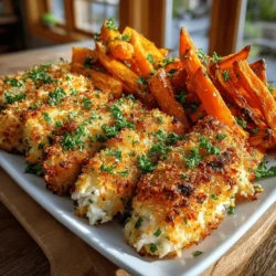 Are you ready to embark on a culinary journey that combines crunch, flavor, and nutrition? Introducing Crunchy Chick & Sweet Spud Bliss, a dish that harmonizes homemade chicken tenders and sweet potato fries to create an unforgettable meal. Whether you're planning a cozy family dinner or a casual gathering with friends, this recipe is sure to impress with its delightful taste and appealing presentation.