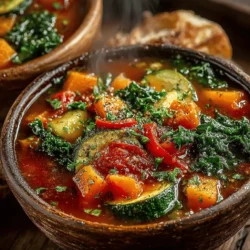 To create the perfect Autumn's Bounty Harvest Vegetable Soup, the key is to add vegetables in stages, allowing each to retain its unique flavor and texture. Start with heartier vegetables like carrots, onions, and celery, which form the aromatic base of the soup. Sauté them in olive oil over medium heat for about 5-7 minutes until they begin to soften and the onions turn translucent. This initial step is crucial as it layers the foundation of flavor that will carry through the entire dish.