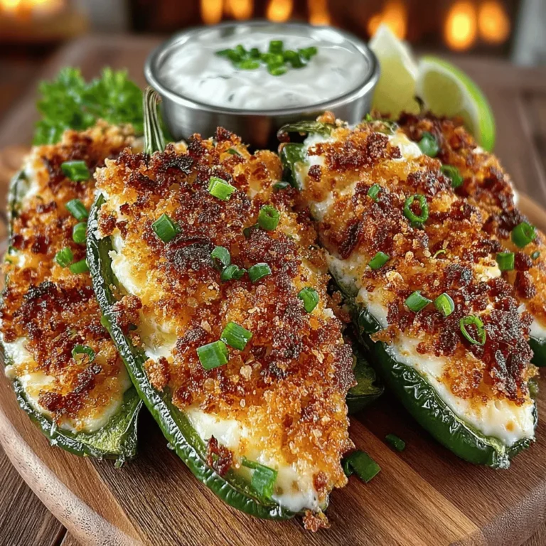 Jalapeño poppers have cemented their status as a beloved appetizer across the United States, known for their delightful combination of spicy, creamy, and crunchy elements. Whether served at game day parties, holiday gatherings, or casual get-togethers, these little bites pack a punch of flavor that appeals to a wide range of palates. What sets our Zesty Crunchy Jalapeño Poppers apart is their unique blend of zesty flavors, a luscious creamy filling, and a satisfying crunch that elevates them from standard fare to something truly exceptional.