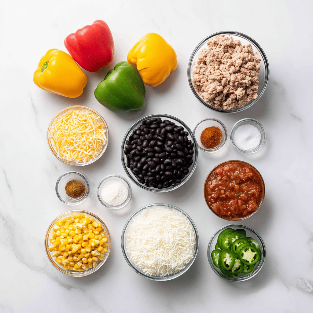 Ingredients for Family-Friendly Air Fryer Stuffed Pepper Nachos