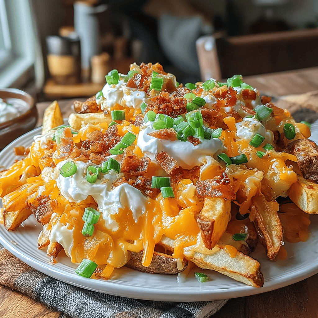 There's nothing quite like the thrill of game day—friends gathered, excitement in the air, and of course, the aroma of delicious food wafting through the house. If you're looking to elevate your snack game this season, look no further than these tantalizing Game Day Loaded Baked Potato Fries with Cheddar. Imagine perfectly crispy fries, golden and sizzling, topped with gooey cheddar cheese, crispy bacon, and a drizzle of creamy ranch dressing. This recipe not only satisfies your cravings but also brings that ultimate comfort food vibe to your game day spread.