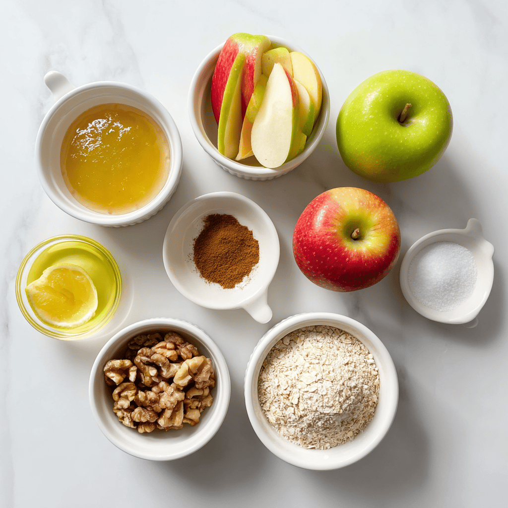 Ingredients for Skillet Apple Crisp with a Healthy Twist